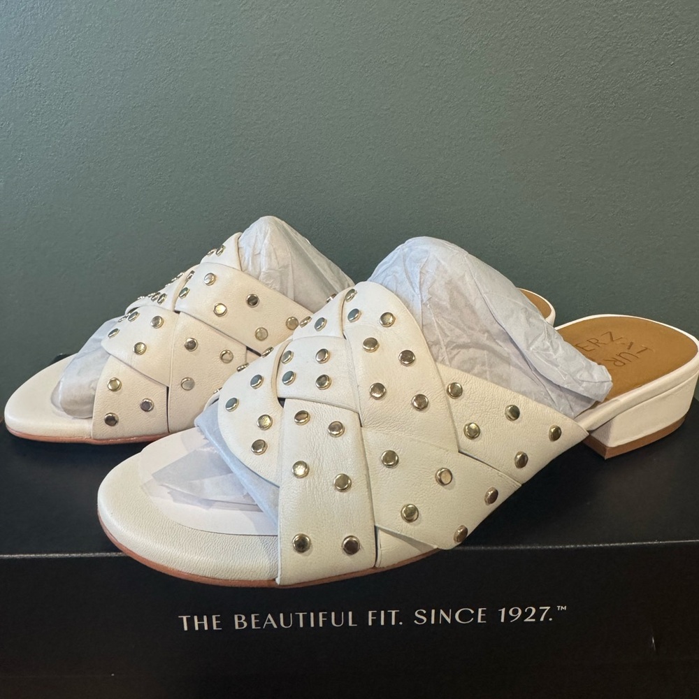 Naturalizer Cream Studded Mules